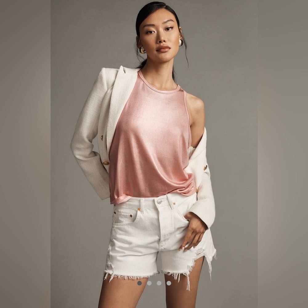 NWT Anthropologie Porridge Rose Pink Shine Racerback Tank Top Sz Small